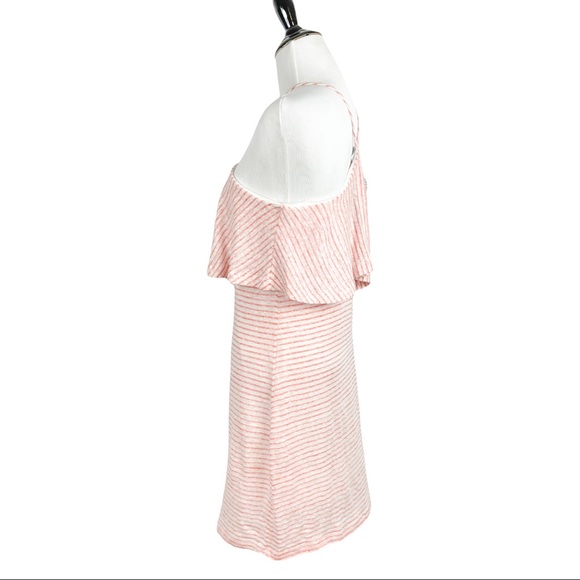 New Splendid Mini Stripe Halter Popover Dress Linen Blend Size Small - Picture 5 of 11